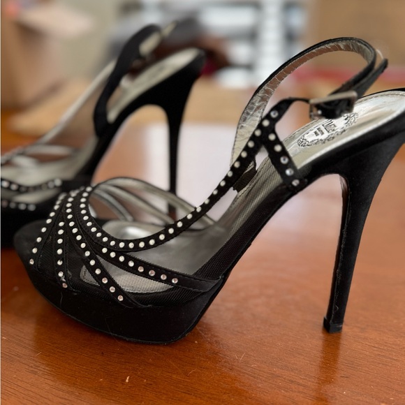 L Miller black sparkly heels - Picture 2 of 4